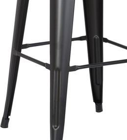 img 2 attached to 🪑 AC Pacific Modern Backless Light Weight Industrial Metal Barstool 4 Leg Design, 24" Seat Bar Stools (Set of 2), Matte Black Finish - Stylish, Sturdy and Space-Saving Bar Seating