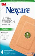 🩹 nexcare soft fabric adhesive pad: 3x4 inch pads, pack of 4 - ideal for comfortable wound dressing логотип