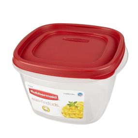 img 4 attached to Rubbermaid Easy Find Lids 7-Cup Square Food Storage Container (Pack of 3)