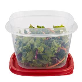 img 2 attached to Rubbermaid Easy Find Lids 7-Cup Square Food Storage Container (Pack of 3)