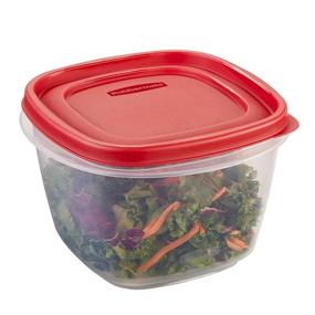 img 1 attached to Rubbermaid Easy Find Lids 7-Cup Square Food Storage Container (Pack of 3)