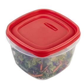 img 3 attached to Rubbermaid Easy Find Lids 7-Cup Square Food Storage Container (Pack of 3)