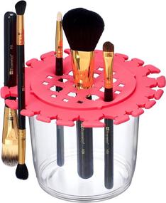 img 4 attached to 💄 Efficiently dry your beauty brushes with Amazing Abby 40-Slot Makeup Brush Drying Rack Holder in Pink!