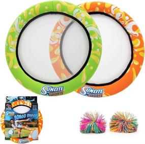 img 4 attached to 🏖️ Sunlite Sports Bongo Discs - Fun Outdoor Game for Beach, Lawn, Backyard, Camping - Set of 2 - Ideal Ball Paddle Game