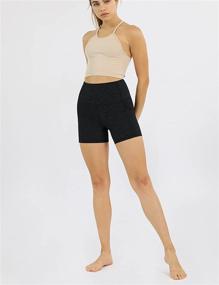 img 3 attached to ODODOS Women's High Waist Biker Shorts: Pockets, Tummy Control, Workout, Gym, Athletic, Running, Yoga