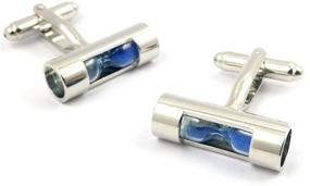 img 2 attached to LBFEEL Classic Blue Hourglass Cufflinks: Timeless Elegance for the Modern Gentleman