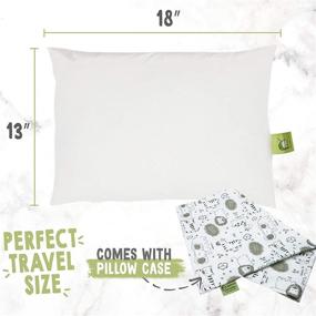 img 2 attached to 🛏️ KeaSafari Organic Cotton Toddler Pillow with Pillowcase - 13X18 - Soft and Machine Washable - Perfect for Sleeping, Travel, Toddler Cot, Bed Set - Ideal for Toddlers, Kids, and Children