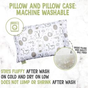 img 1 attached to 🛏️ KeaSafari Organic Cotton Toddler Pillow with Pillowcase - 13X18 - Soft and Machine Washable - Perfect for Sleeping, Travel, Toddler Cot, Bed Set - Ideal for Toddlers, Kids, and Children