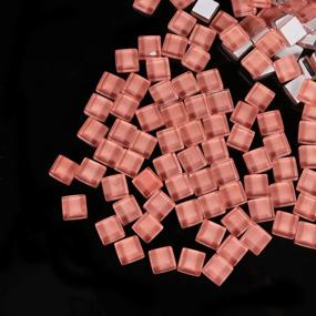 img 2 attached to 🔲 100pcs Small Mosaic Tiles – Plastic Mini Square Glass in Pink for DIY Craft Supplies - Milisten