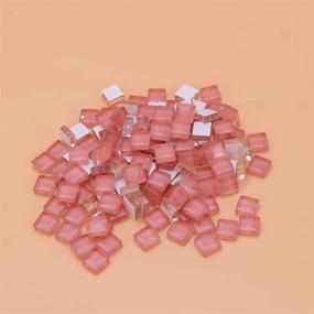 img 1 attached to 🔲 100pcs Small Mosaic Tiles – Plastic Mini Square Glass in Pink for DIY Craft Supplies - Milisten