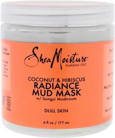 img 3 attached to Shea Moisture Coconut Hibiscus Radiance Mud Mask for All Genders, Dull Skin, 6 fl oz