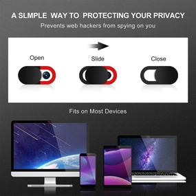img 3 attached to 📷 Крышка веб-камеры COOLOO: Защитите свою конфиденциальность и безопасность с помощью ультратонких скользящих крышек - 12 штук для ноутбука, ПК, MacBook Pro, iPhone, iMac, iPad, смартфона - черный.