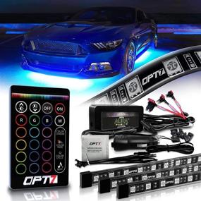 img 4 attached to 🚗 OPT7 Aura Underglow Flexible Lighting Kit for Vehicles with Wireless Remote, Exterior Underbody Neon LED Light Strips, Multi-Color Modes, Smart LED, Waterproof, Soundsync, 2 x 48 inch + 2 x 36 inch