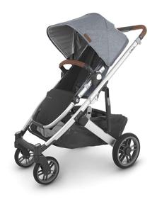 img 4 attached to UPPAbaby Cruz V2 Stroller - Gregory: Stylish Blue Melange Design with Silver and Saddle Leather Details