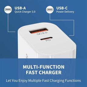 img 1 attached to ⚡ Fast Charger for iPhone 12 - 20W USB C Dual Port PD Power Delivery + QC 3.0 Wall Charger with USB-C to Lightning Cable - Compatible with iPhone 11/Pro Max/XS/XR/X/8/7/6, iPad Pro, AirPods Pro