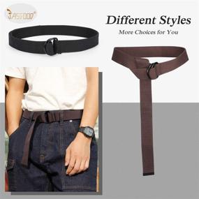 img 3 attached to 🔥 Универсальные и стильные: черный холст JASGOOD Webbing Buckle мужской аксессуар