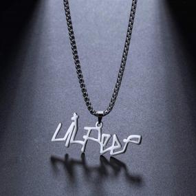 img 1 attached to 🎤 COMTRUDE Lil-Peep Necklace: Premium Stainless Steel Rapper Pendant for Young Singer Fans - Perfect Gift (Silver)