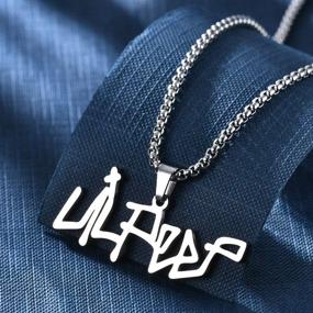 img 3 attached to 🎤 COMTRUDE Lil-Peep Necklace: Premium Stainless Steel Rapper Pendant for Young Singer Fans - Perfect Gift (Silver)