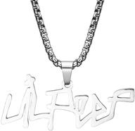 🎤 comtrude lil-peep necklace: premium stainless steel rapper pendant for young singer fans - perfect gift (silver) logo