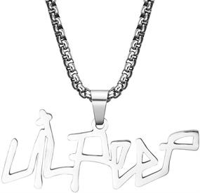 img 4 attached to 🎤 COMTRUDE Lil-Peep Necklace: Premium Stainless Steel Rapper Pendant for Young Singer Fans - Perfect Gift (Silver)