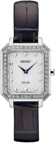 img 3 attached to 🕒 Женские часы Seiko из нержавеющей стали с японским кварцевым механизмом, синего цвета, с ремешком из телячьей кожи, модель SUP429.