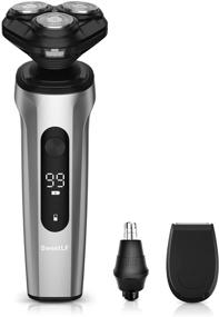img 4 attached to 🪒 SweetLF Electric Razor: 5D Rotary Men's Shaver, IPX7 Waterproof, Wet/Dry, Beard Trimmer - Type-C Quick Charging, LED Display