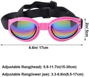 img 2 attached to 🐶 Enhance Your Dog's Safety and Style with 2 Pcs Adjustable Strap Dog Goggles: Travel, Skiing, Black UV Protection, Waterproof Sunglasses!