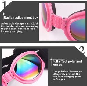 img 1 attached to 🐶 Enhance Your Dog's Safety and Style with 2 Pcs Adjustable Strap Dog Goggles: Travel, Skiing, Black UV Protection, Waterproof Sunglasses!