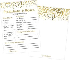 img 4 attached to 🎉 Golden Polka Dot Baby Shower Advice and Prediction Cards: A Memorable Game for New Parents and Fun Party Favors