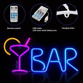 img 2 attached to Neon Bar Sign Lights for Living Room Wall Decor: 8 LED Lighting Modes, Remote Control, Adjustable Brightness