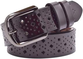 img 4 attached to Hollow Leather Vonsely Womens Buckle Women's Accessories and Belts