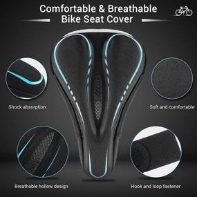 img 3 attached to 🔥 Premium Comfort Bike Seat Cushion: Ultra-Soft Silicone Padded Bicycle Seat Cover, Non-Slip & Breathable Saddle Cushion with Reflective Strip and Waterproof Protection Cover