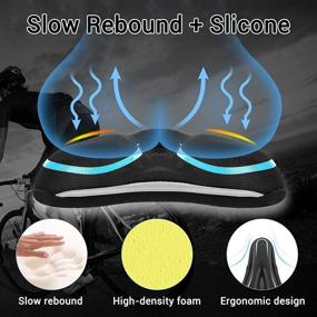 img 2 attached to 🔥 Premium Comfort Bike Seat Cushion: Ultra-Soft Silicone Padded Bicycle Seat Cover, Non-Slip & Breathable Saddle Cushion with Reflective Strip and Waterproof Protection Cover