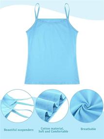 img 2 attached to 💃 Satinior Girls Dancewear: 4-Piece Sleeveless Spaghetti Strap Crop Tank Tops for Dance