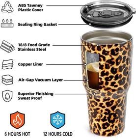 img 2 attached to Leopard Stainless Insulated Tumbler by Zibtes: Improved SEO-friendly Product Name