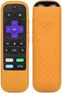 🧡 silicone remote cover for roku 3600r/3800/3900/voice rcal7r - symotop protective case for tcl roku streaming stick/voice/express/premiere tv remote control - vibrant orange logo