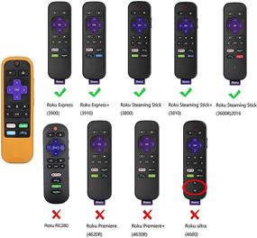 img 3 attached to 🧡 Silicone Remote Cover for Roku 3600R/3800/3900/Voice RCAL7R - SYMOTOP Protective Case for TCL Roku Streaming Stick/Voice/Express/Premiere TV Remote Control - Vibrant Orange