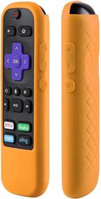 img 1 attached to 🧡 Silicone Remote Cover for Roku 3600R/3800/3900/Voice RCAL7R - SYMOTOP Protective Case for TCL Roku Streaming Stick/Voice/Express/Premiere TV Remote Control - Vibrant Orange