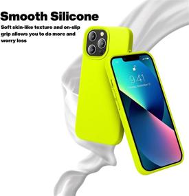 img 3 attached to 📱 OTOFLY iPhone 13 Pro Case: Slim & Shockproof Fluorescent Yellow Cover with Microfiber Lining - 6.1 inch