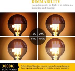 img 1 attached to 💡 OMED G25/G80 6w Dimmable Rose Gold Vanity Light Bulbs, 2700k Warm White Edison Bulb, Ideal for Make Up, Appliance Lighting – 2 Pack of 40 watt Equivalent LED Light Bulbs