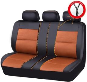 img 2 attached to CAR PASS: 11PCS Luxurious PU Leather Automotive Universal Seat Covers Set - Universal Fit with Advanced Safety Features