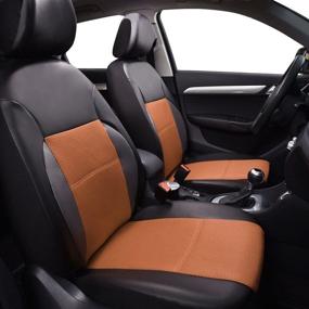 img 3 attached to CAR PASS: 11PCS Luxurious PU Leather Automotive Universal Seat Covers Set - Universal Fit with Advanced Safety Features