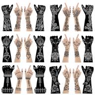 🎨 xmasir henna tattoo stencil kit - 12 large sheets for hand, forearm, and body paint, indian arabian temporary tattoo templates for women and girls (s9) logo
