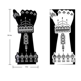 img 2 attached to 🎨 Xmasir Henna Tattoo Stencil Kit - 12 Large Sheets for Hand, Forearm, and Body Paint, Indian Arabian Temporary Tattoo Templates for Women and Girls (S9)