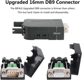 img 3 attached to 🔌 Набор разъемов для разъединения DB9 (2 мужских + 2 женских), адаптеры BIFALE RS232 D-SUB для серийного порта - Тонкий 16 мм 9-контактный портовый терминал с корпусом, паять ненужно, длинные болты.