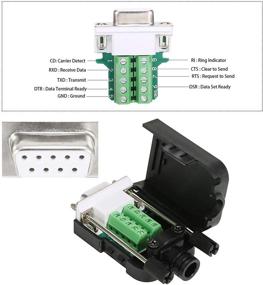 img 1 attached to 🔌 Набор разъемов для разъединения DB9 (2 мужских + 2 женских), адаптеры BIFALE RS232 D-SUB для серийного порта - Тонкий 16 мм 9-контактный портовый терминал с корпусом, паять ненужно, длинные болты.