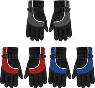 waterproof warm snow gloves for kids - adjustable non-slip ski gloves mittens for boys and girls: ideal winter gear for children in cold weather logo