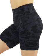 ajisai women's biker shorts, high waist floral yoga workout compression shorts - 9 логотип