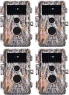 📸 high-performance 4-pack game & deer trail cameras - capture stunning 24mp photos and crystal clear 2304x1296p mp4 videos for hunting wildlife and home security. equipped with no glow night vision, time lapse, motion activation, and waterproof design. ensuring privacy with password protection. get photo & video model! logo