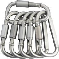 🏕️ cfikte outdoor carabiner buckle set - 6 pack d-shaped aluminum screw locking clips for camping, hiking, fishing, and outdoor activities логотип